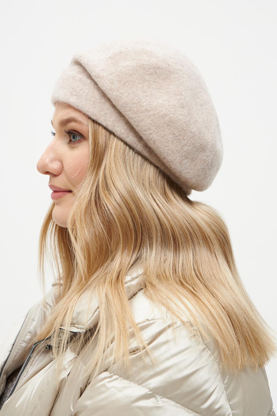 Берет Seeberger шерстяной бежевый