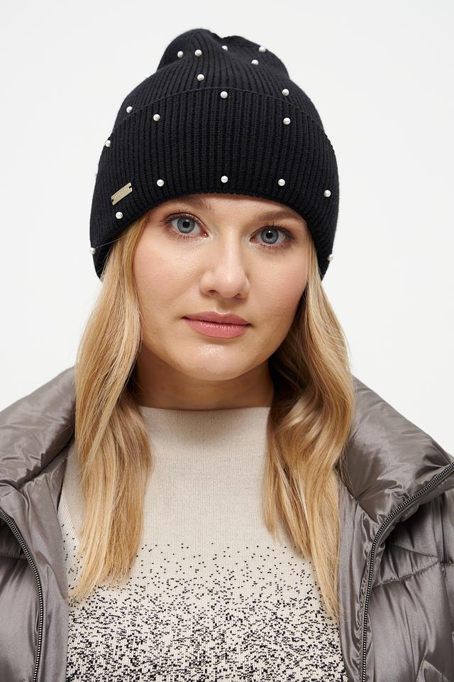 Шапка Seeberger с жемчугом чёрная