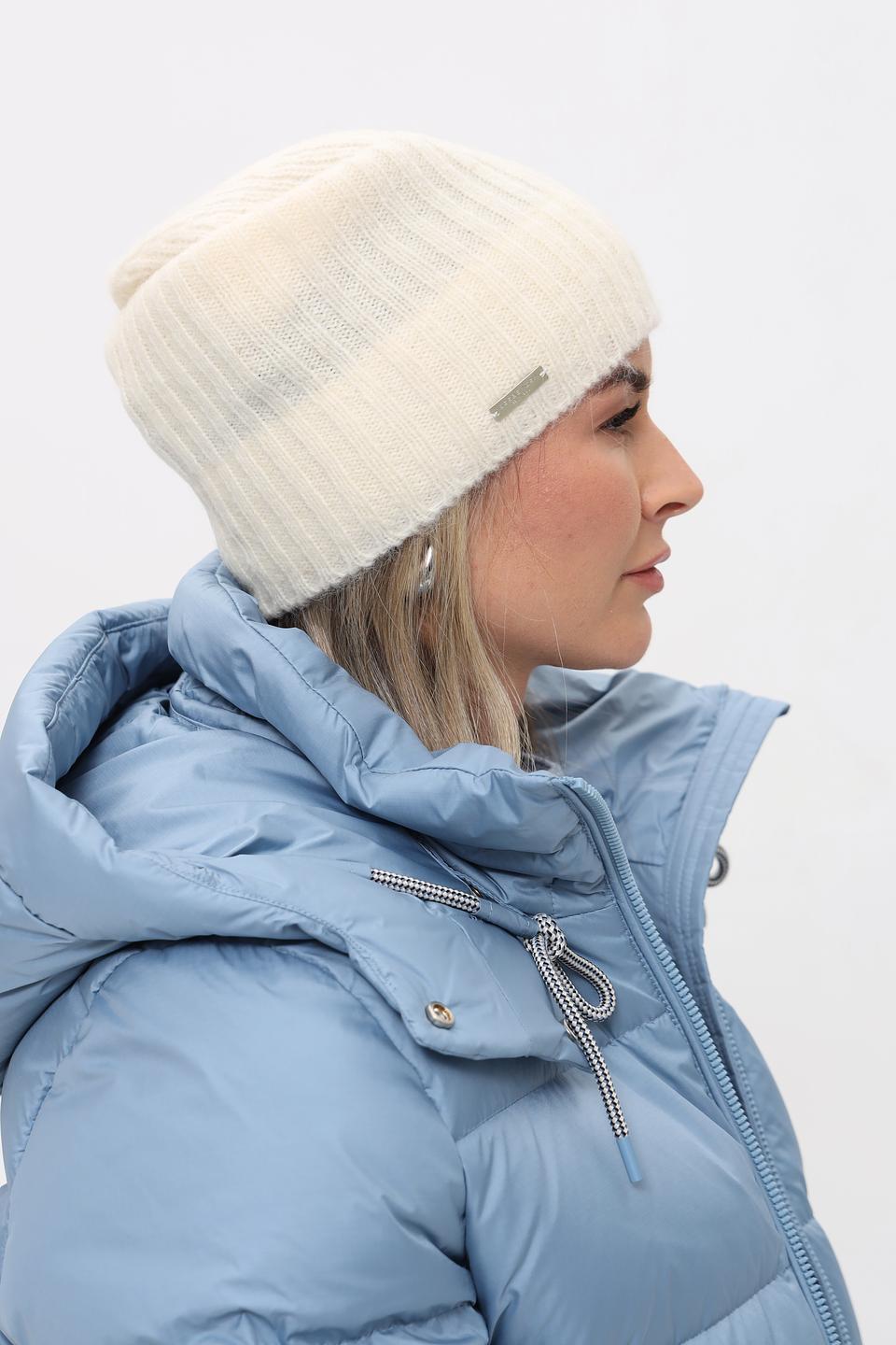 Шапка Seeberger вязаная кремовая