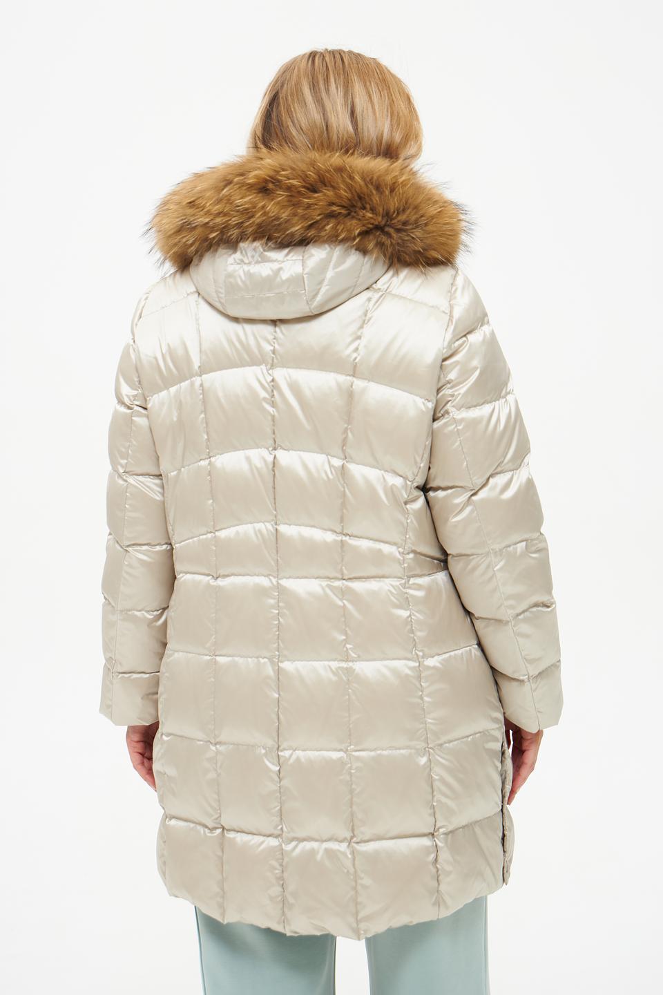 Пальто Lebek стеганое бежевое