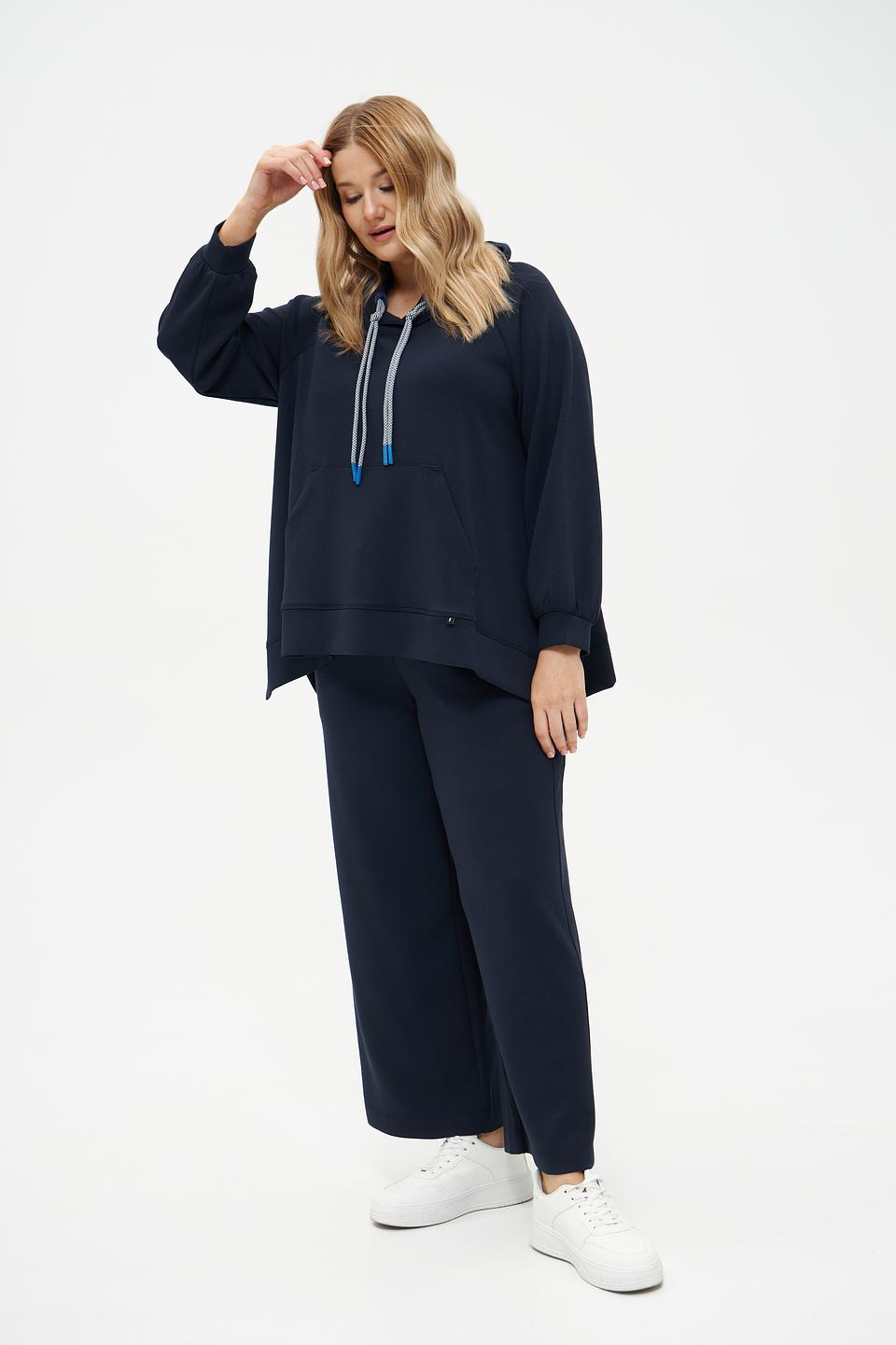 Пуловер Frapp с капюшоном тёмно-синий