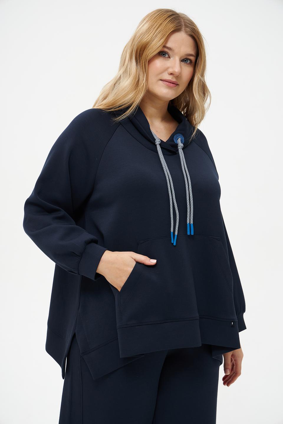 Пуловер Frapp с капюшоном тёмно-синий