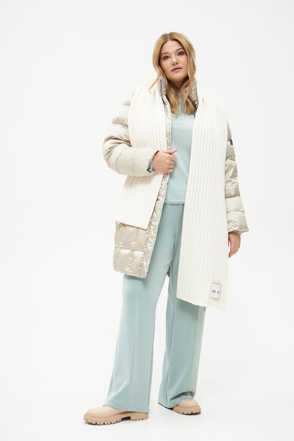 Шарф Oui вязаный кремовый