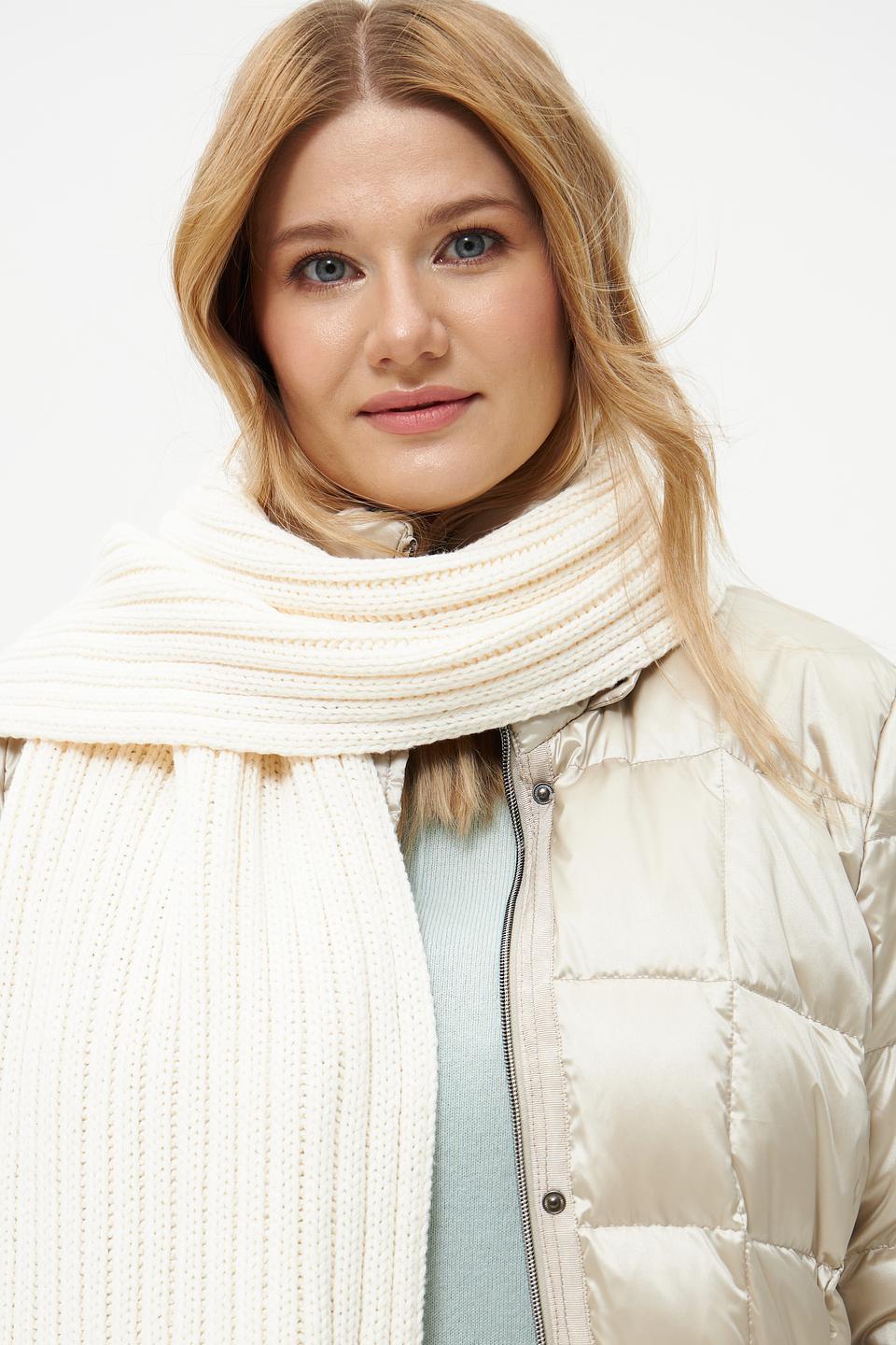 Шарф Oui вязаный кремовый