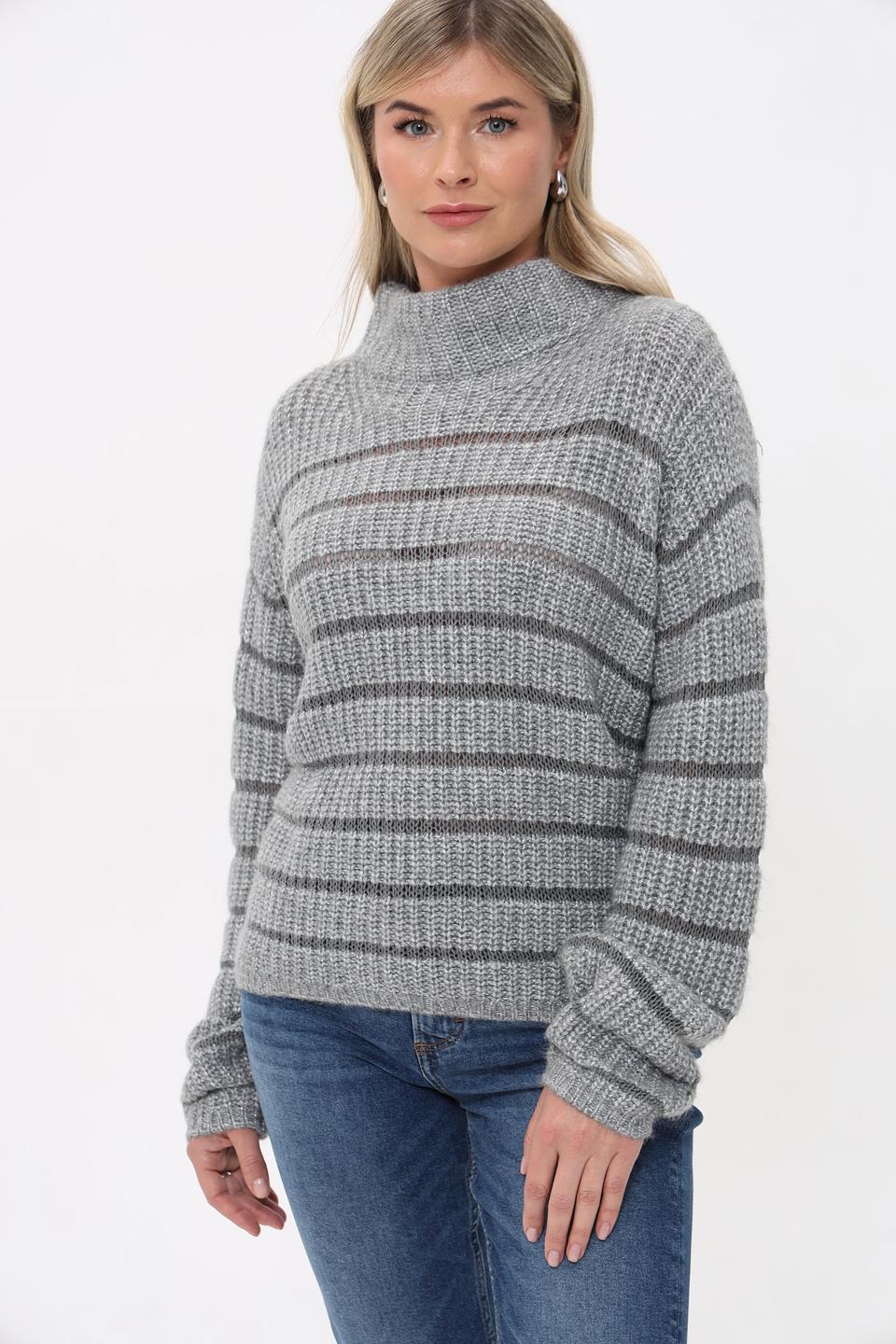 Пуловер Monari в полоску серый