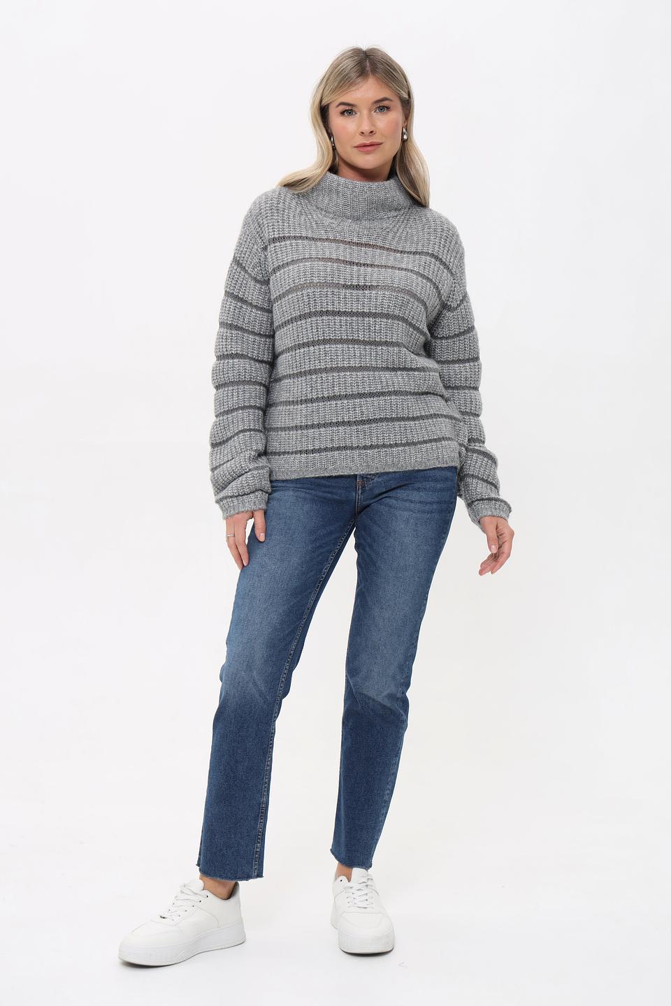 Пуловер Monari в полоску серый