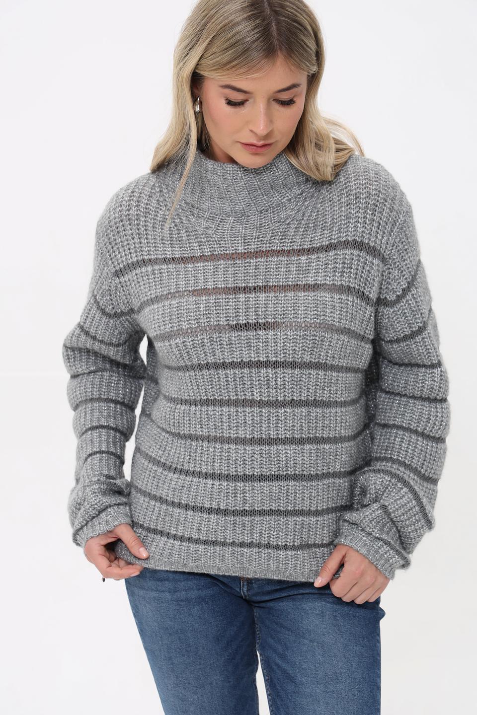 Пуловер Monari в полоску серый