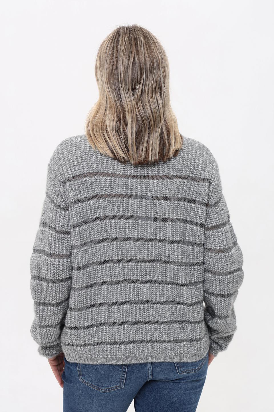 Пуловер Monari в полоску серый