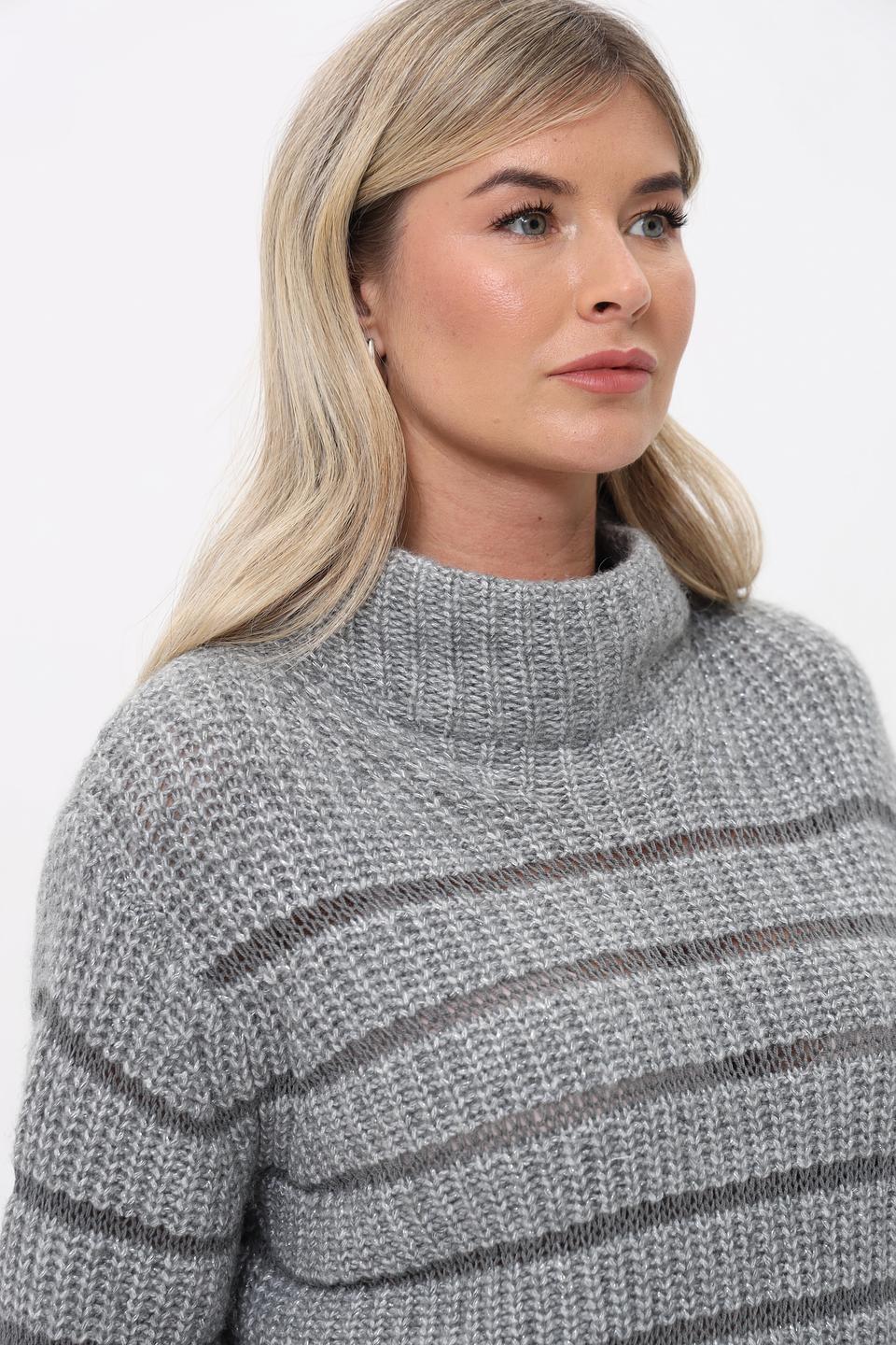 Пуловер Monari в полоску серый