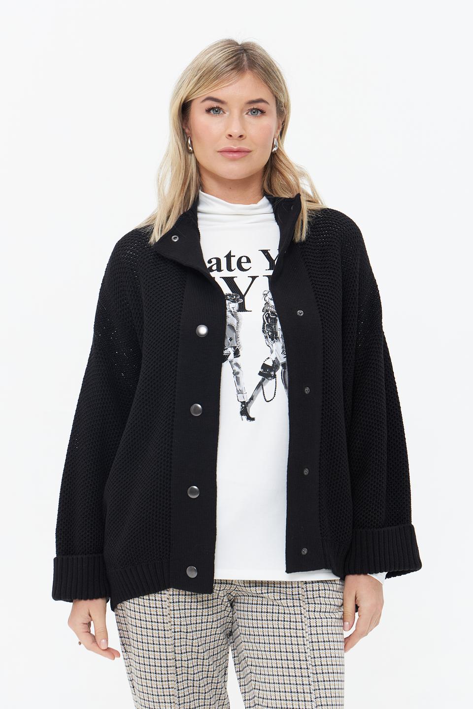 Жакет Monari чёрный вязаный