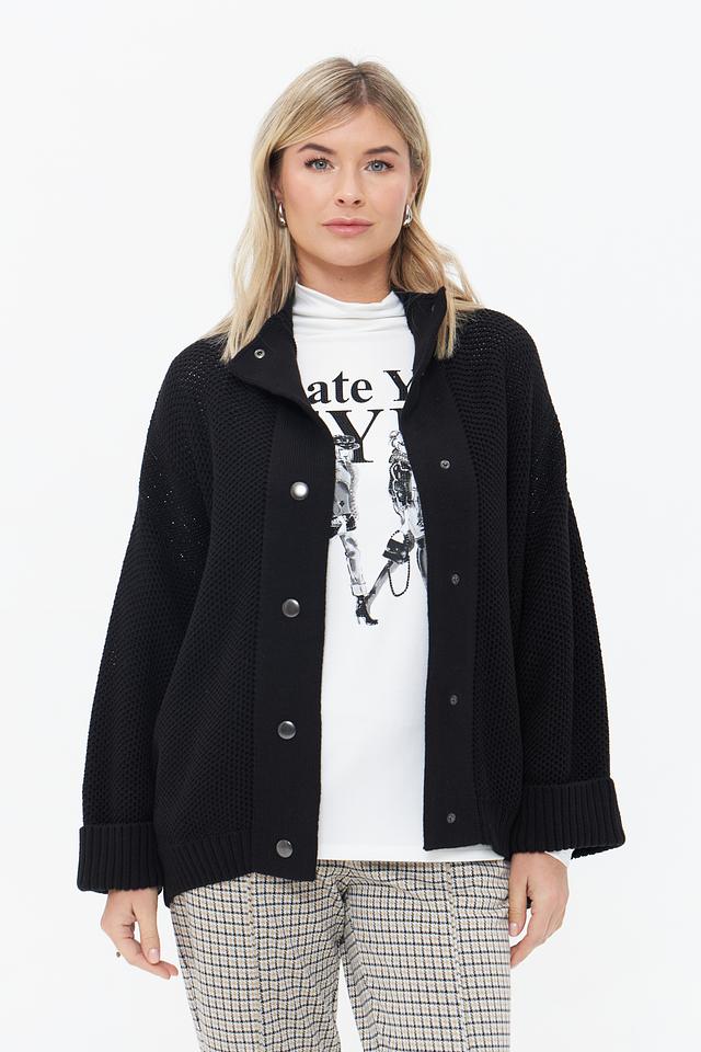 Жакет Monari чёрный вязаный