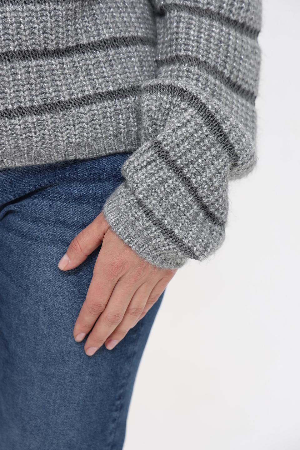 Пуловер Monari в полоску серый