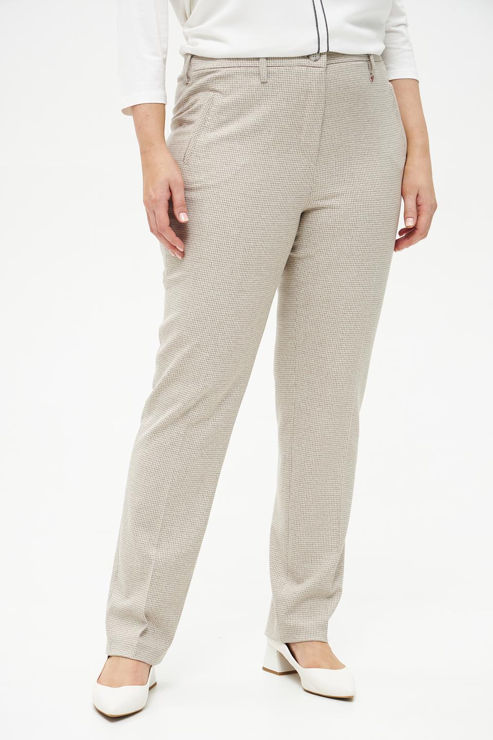 Брюки Relaxed by Toni в клетку бежевый
