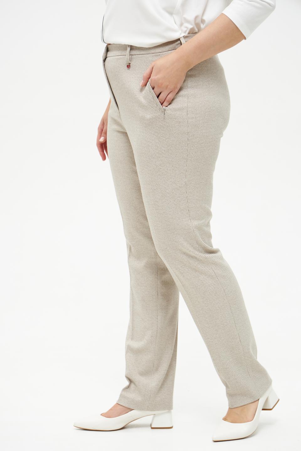 Брюки Relaxed by Toni в клетку бежевый