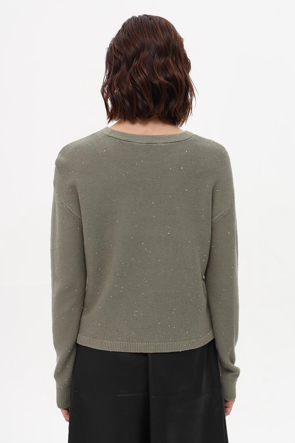 Пуловер Taifun с пайетками хаки
