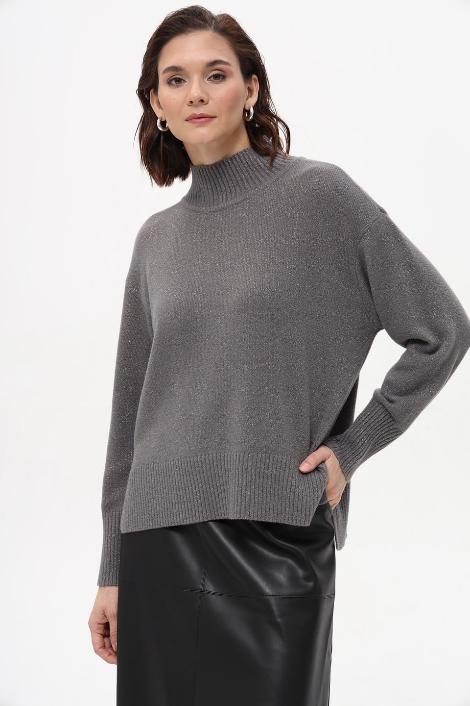 Пуловер Betty Barclay серый с горлом