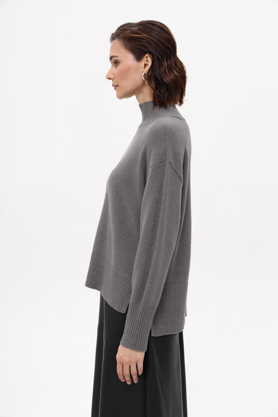 Пуловер Betty Barclay серый с горлом