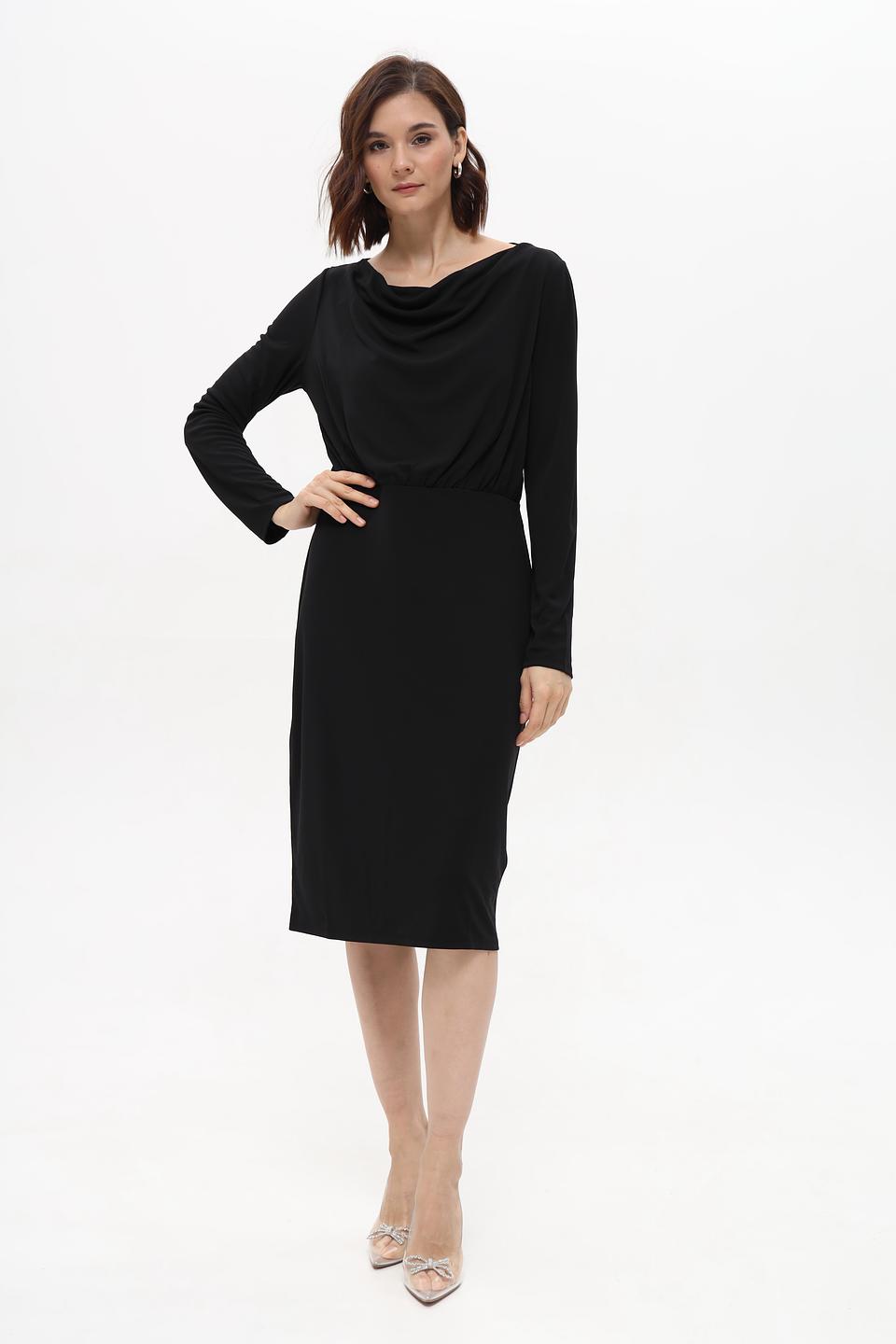 Платье Taifun с драпировкой чёрное