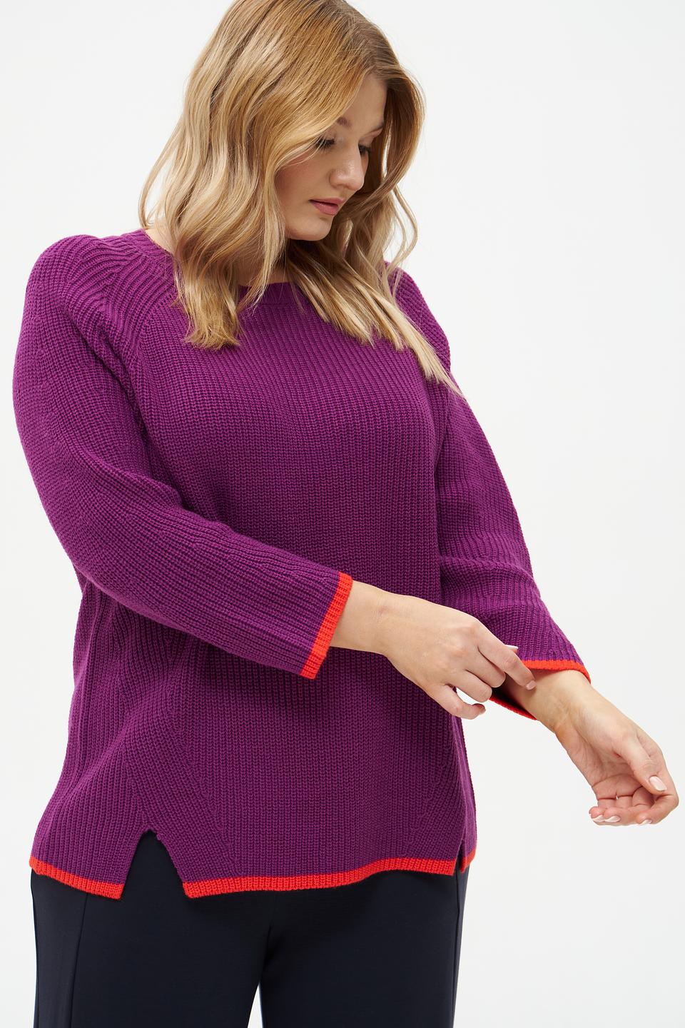 Пуловер Via Appia с разрезами фиолетовый