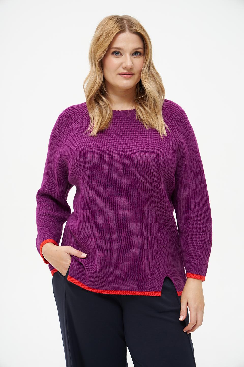 Пуловер Via Appia с разрезами фиолетовый