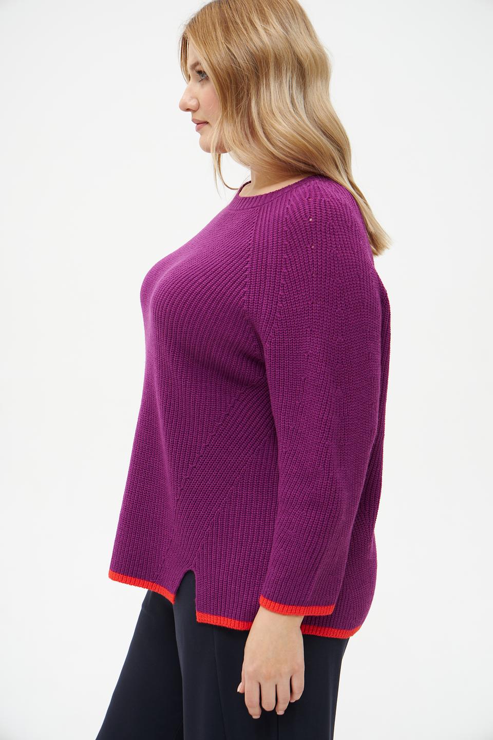 Пуловер Via Appia с разрезами фиолетовый