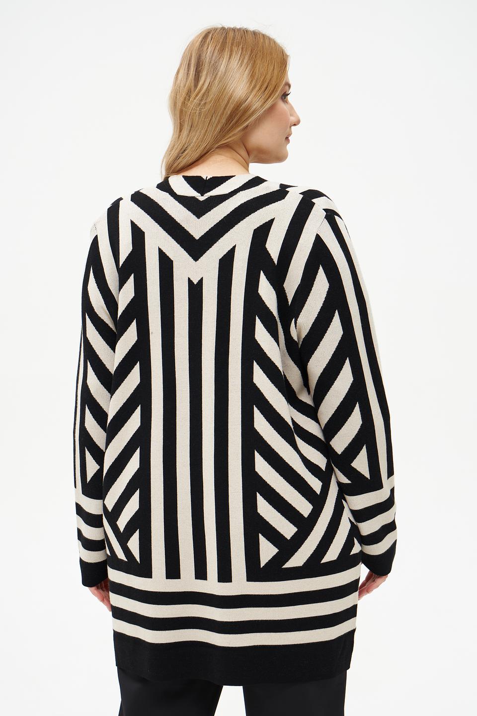 Жакет Via Appia полоска бежево-черный