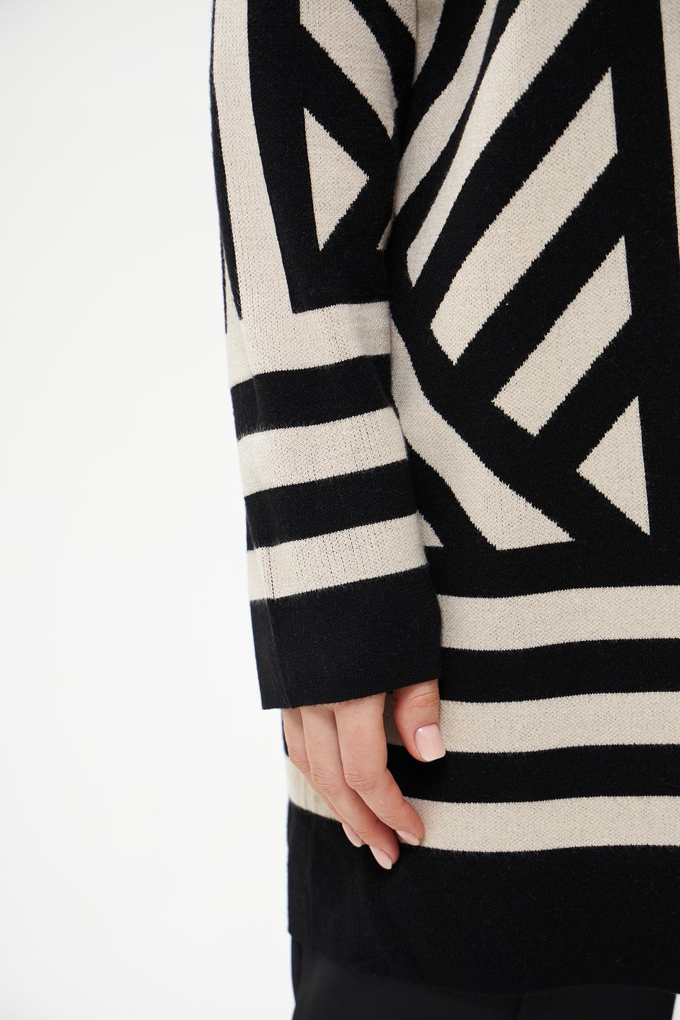 Жакет Via Appia полоска бежево-черный