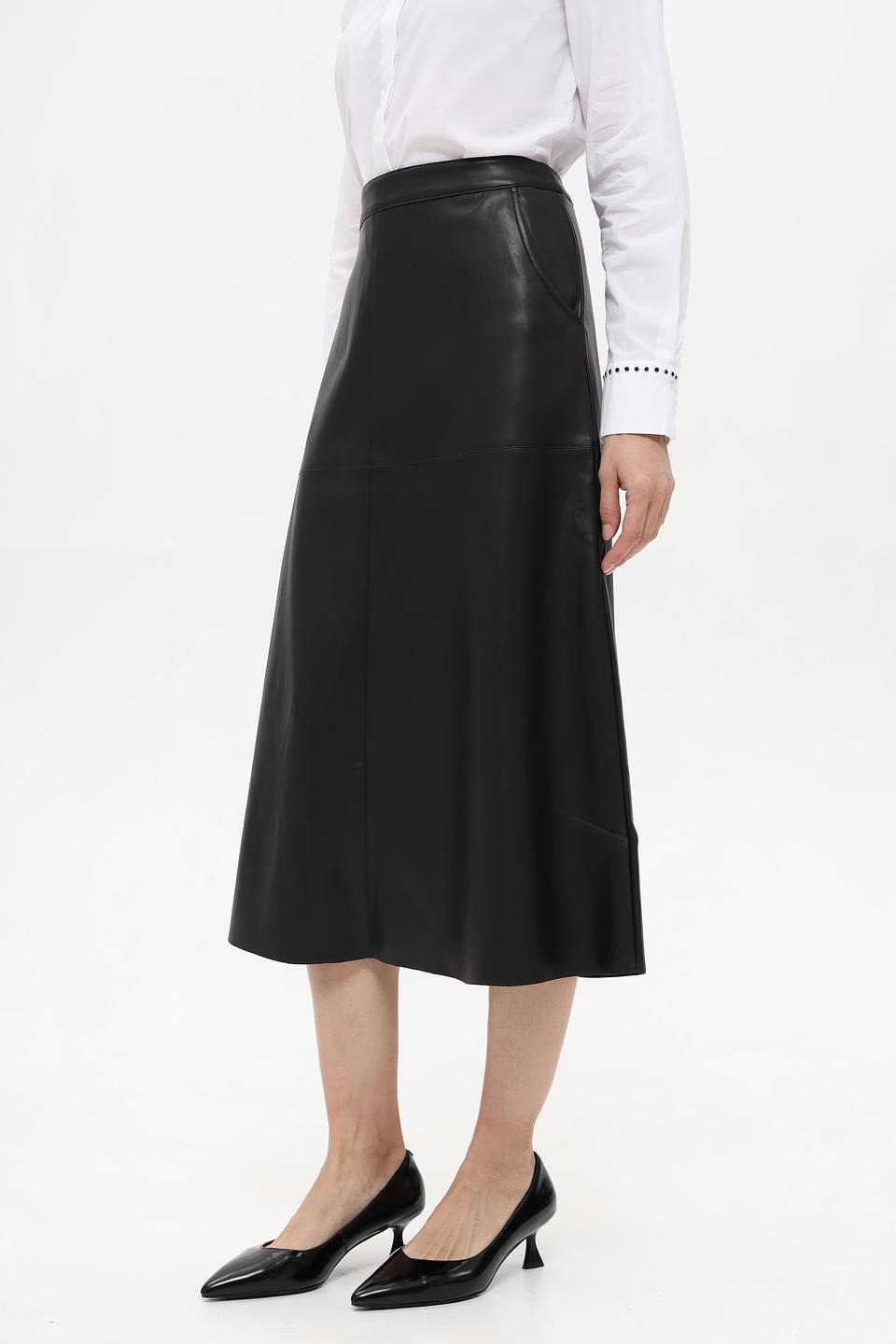 Юбка Betty Barclay кожаная чёрная