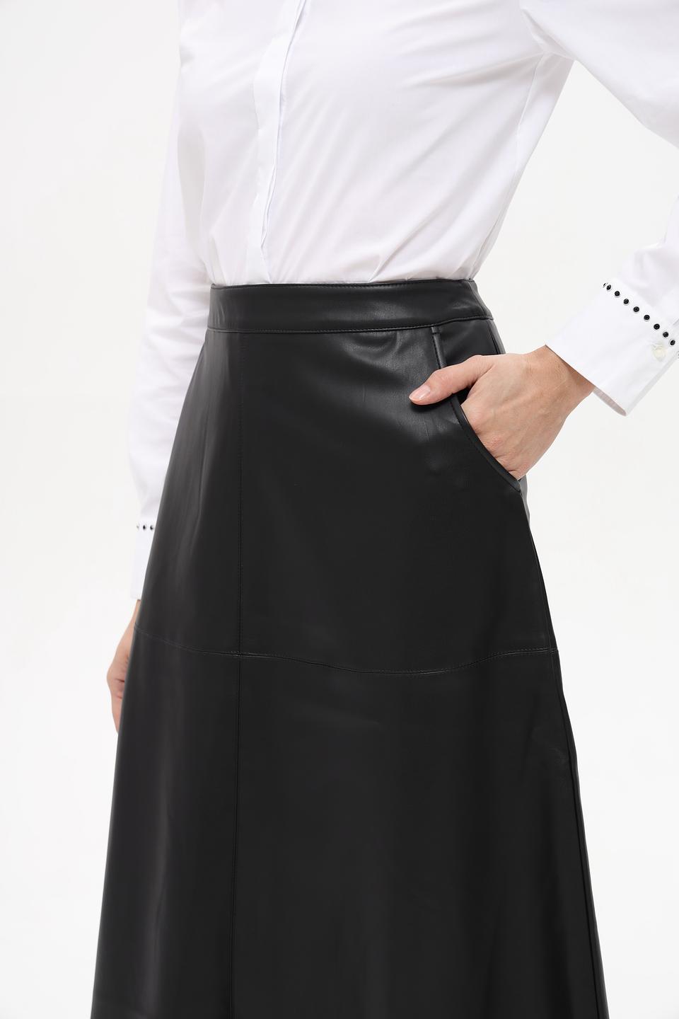 Юбка Betty Barclay кожаная чёрная