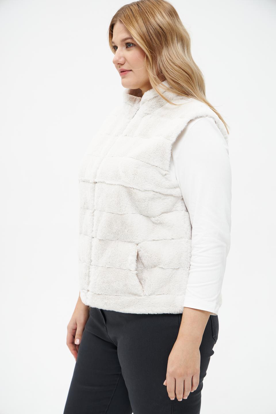 Жилет Frank Walder из искусственного меха бежевый