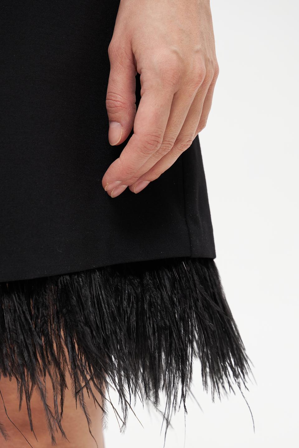 Платье Oui с бахромой чёрное