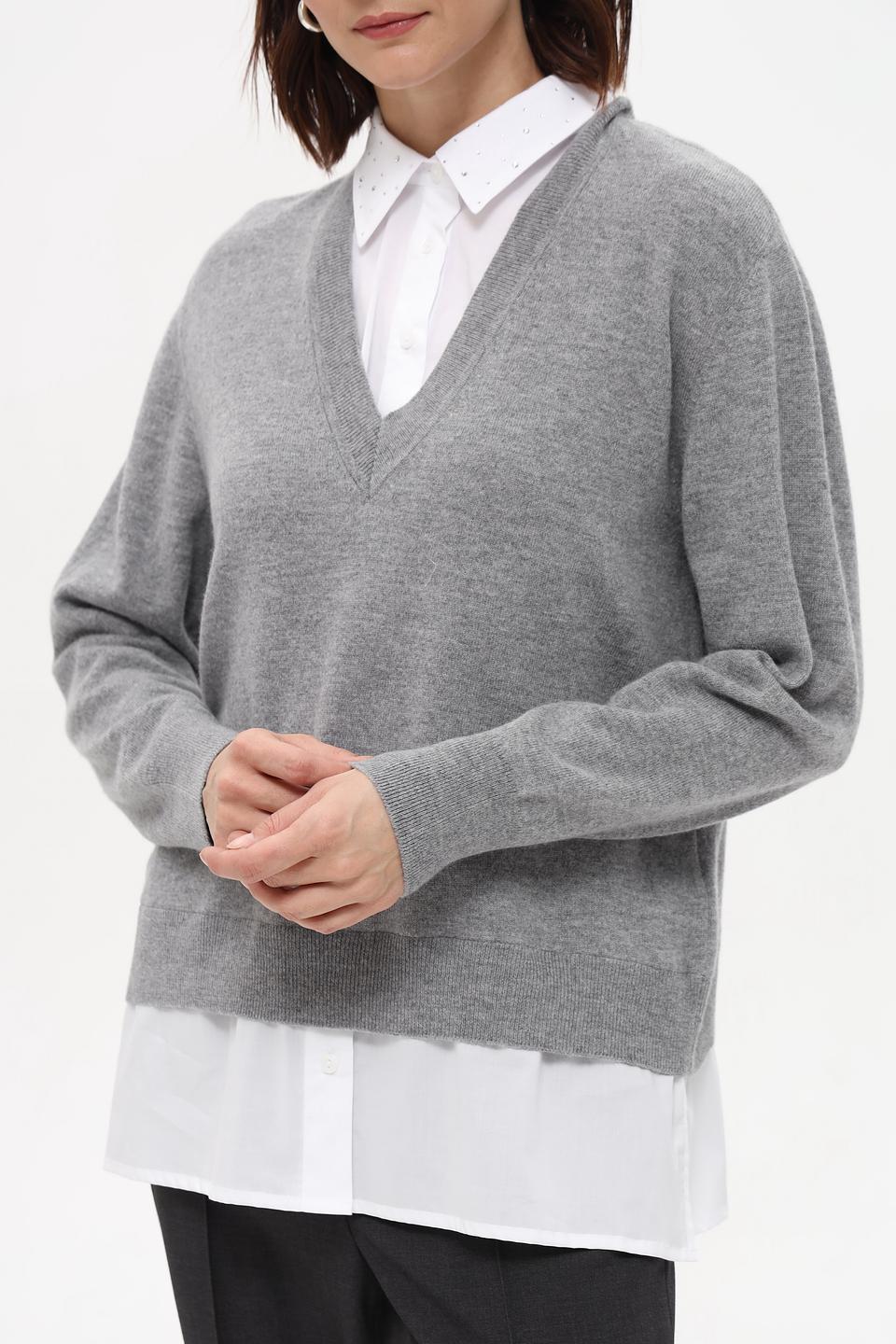 Блуза Margittes серая V-образный вырез