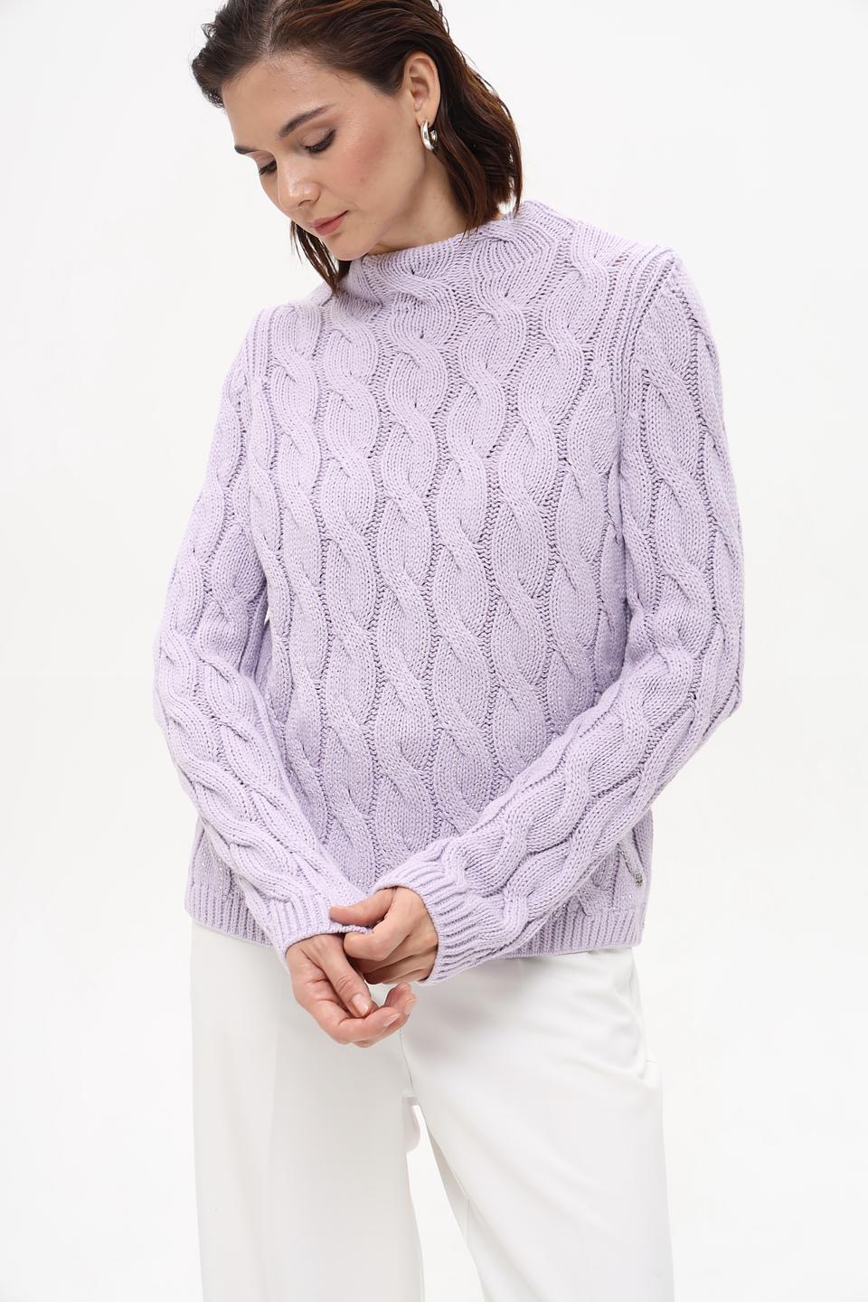 Пуловер Monari лавандовый с косами