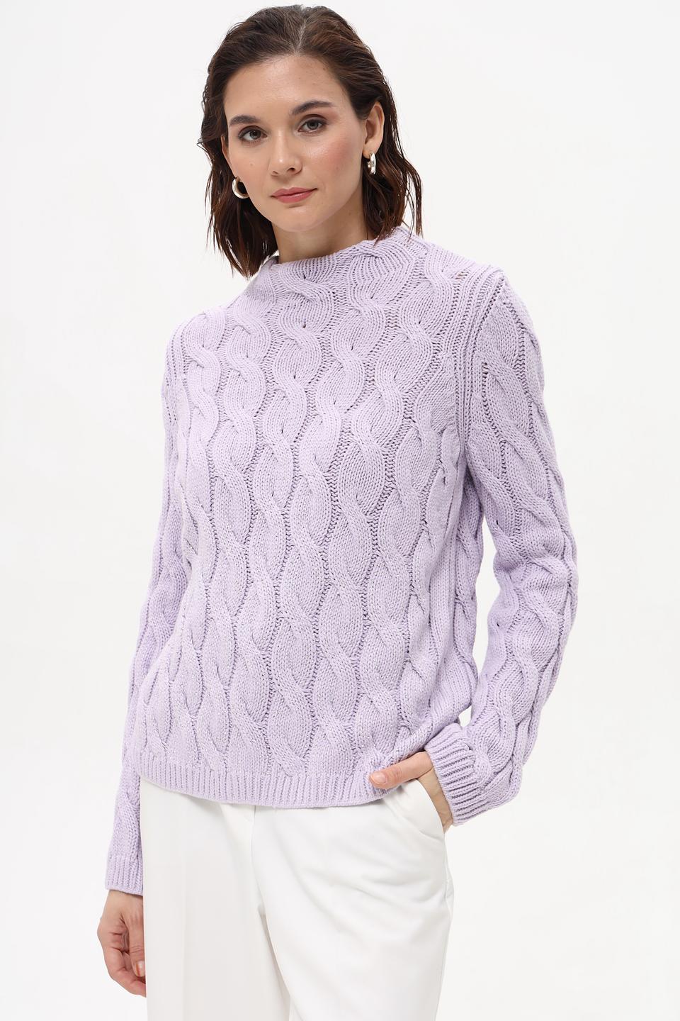 Пуловер Monari лавандовый с косами