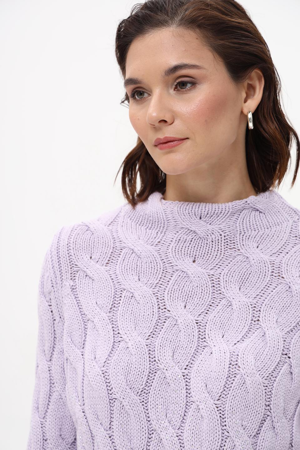 Пуловер Monari лавандовый с косами