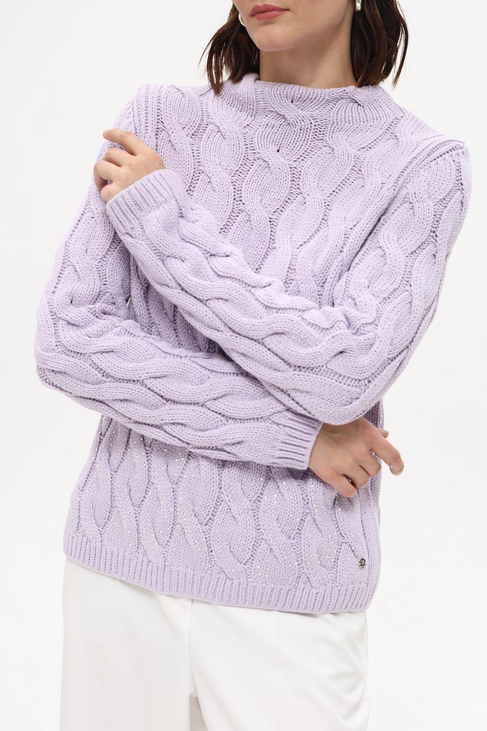 Пуловер Monari лавандовый с косами