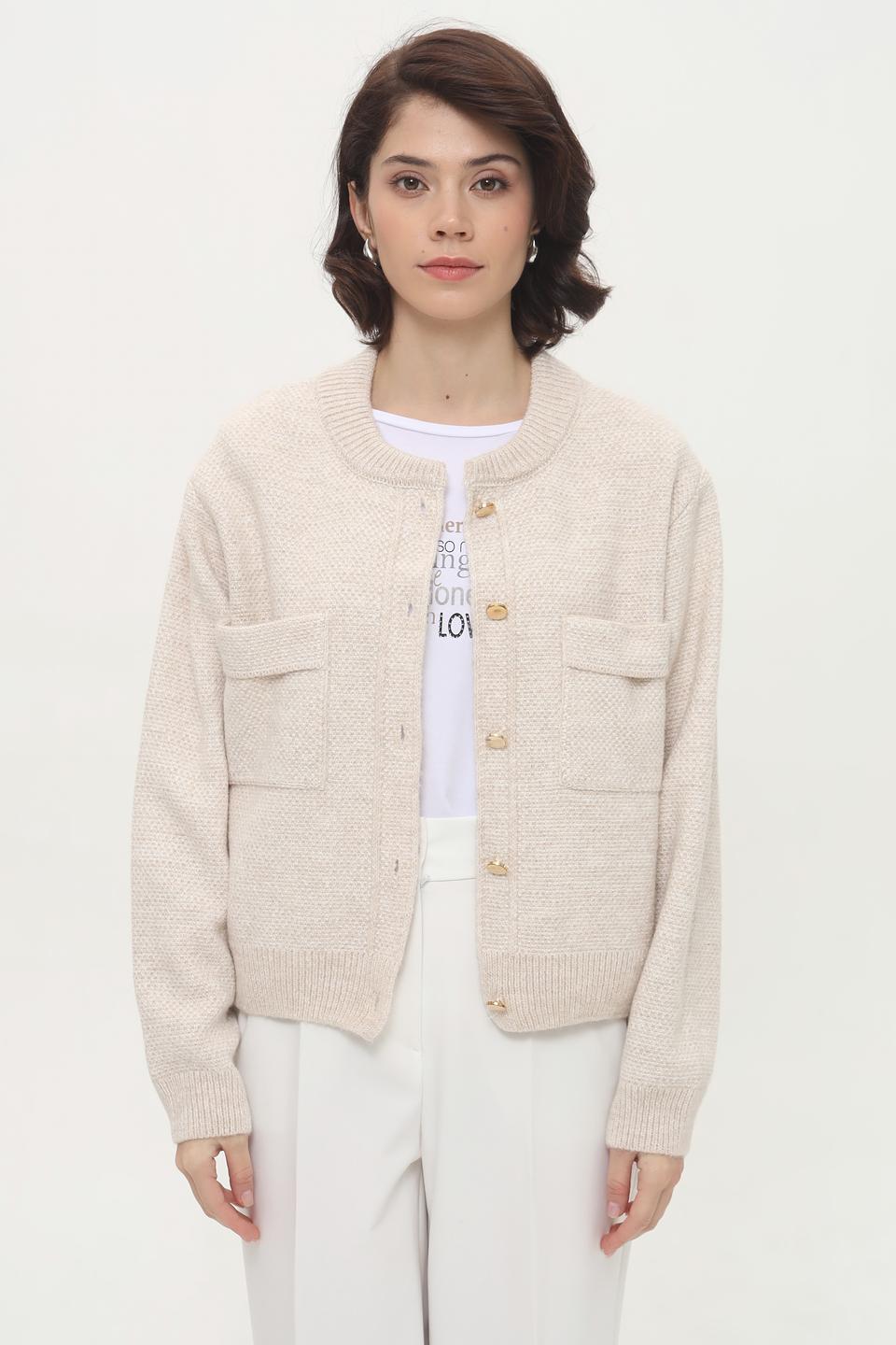 Жакет More and More вязаный бежевый