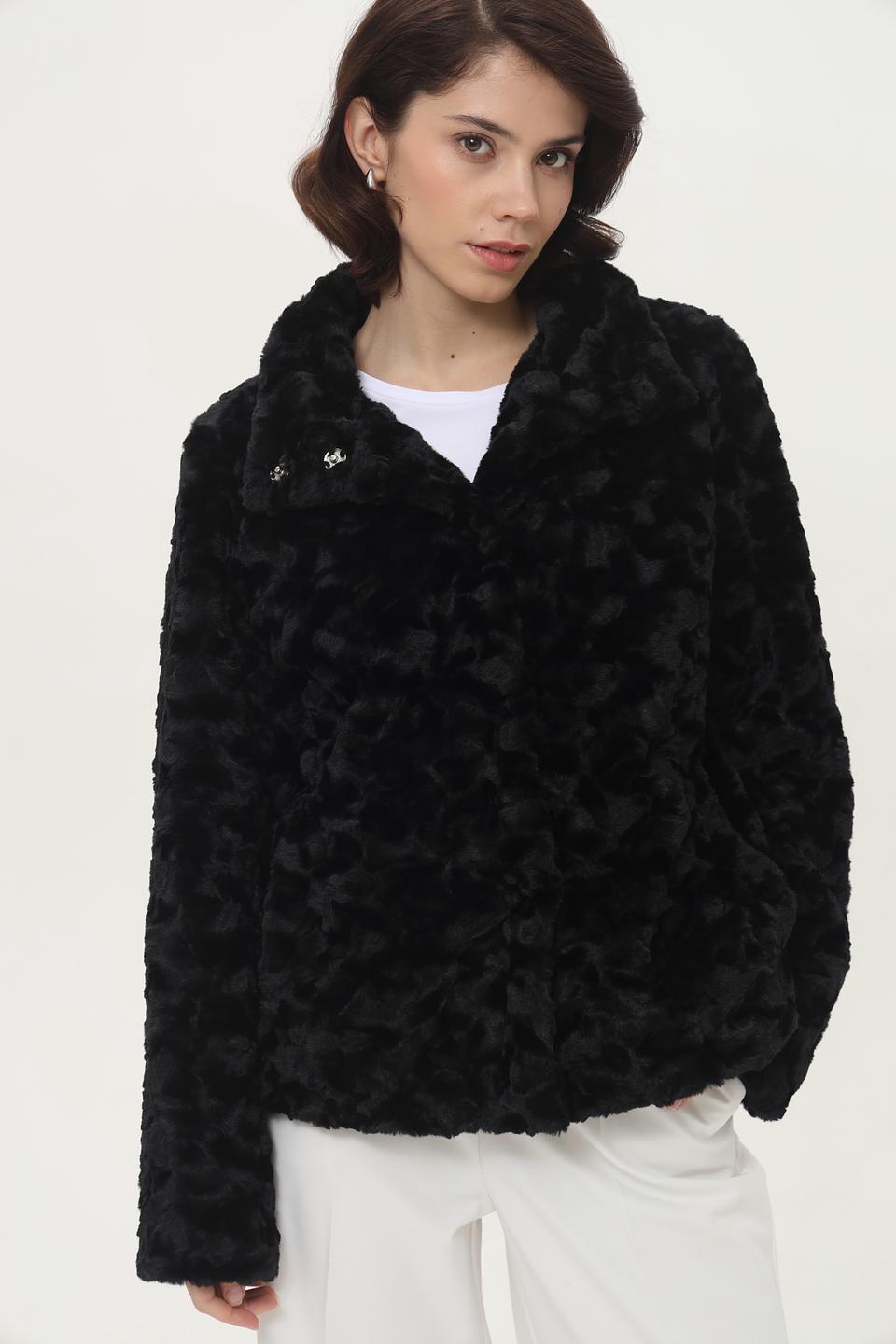 Куртка Broadway чёрная из искусственного меха