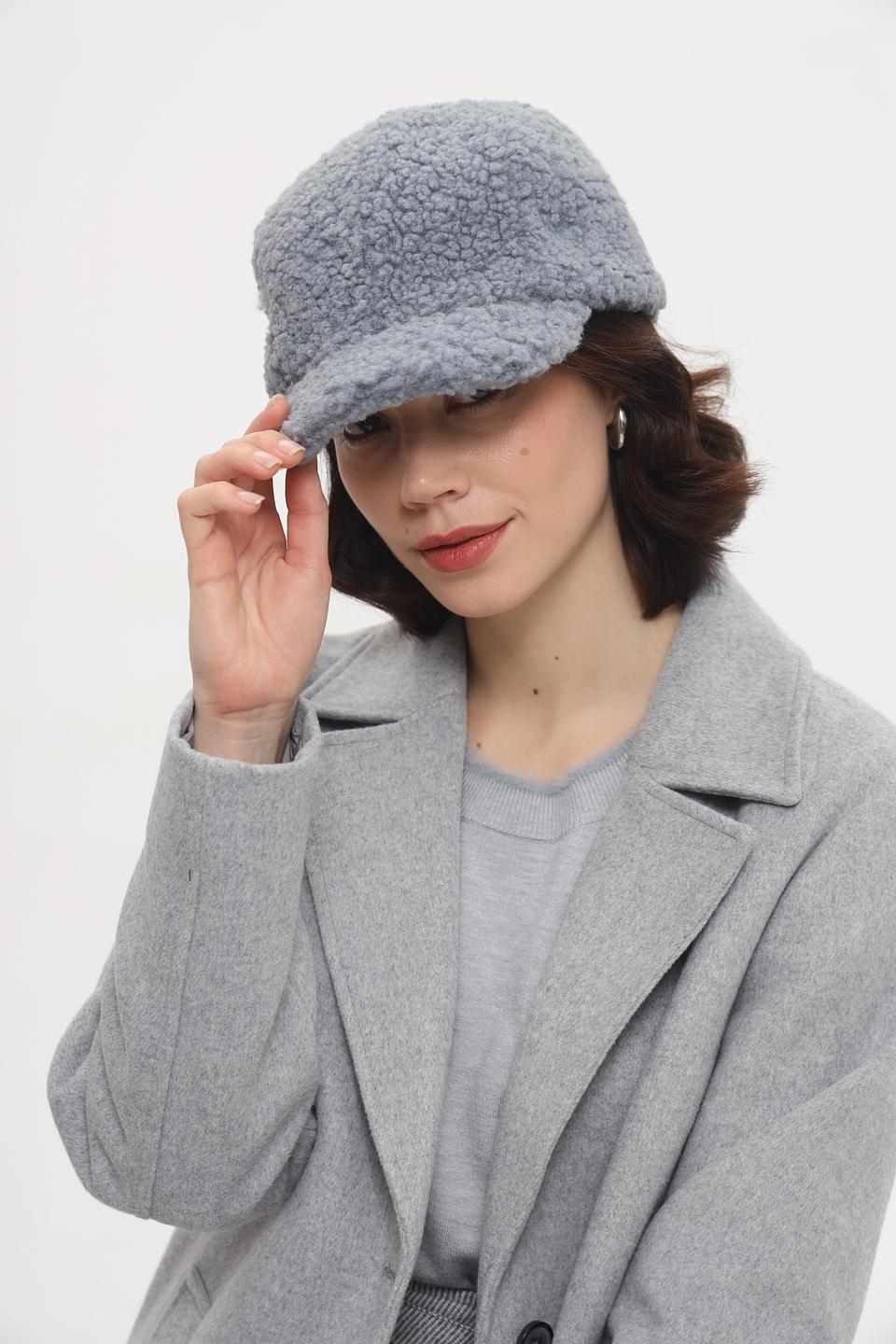 Кепка Seeberger из искусственного меха серая