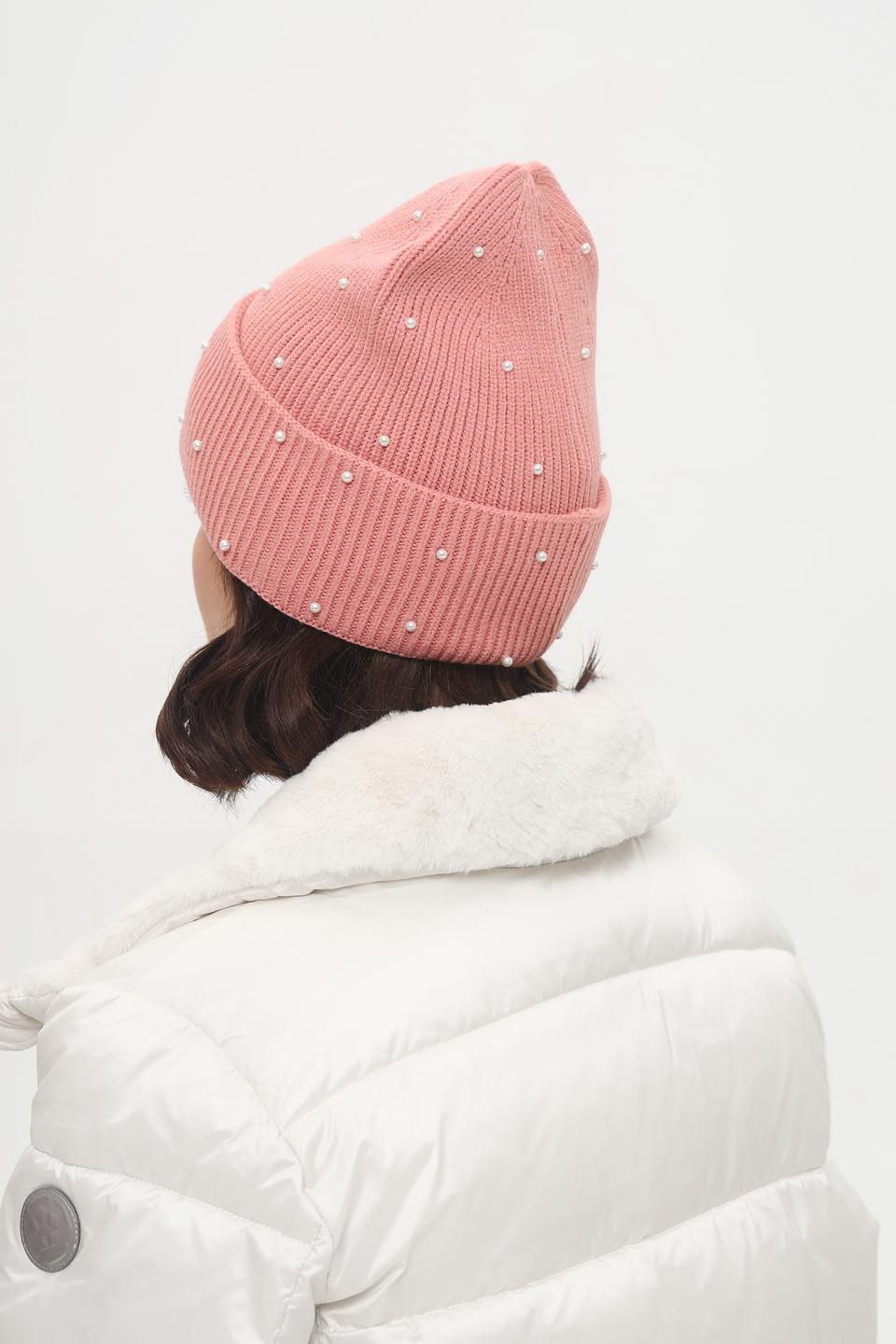Шапка Seeberger с жемчугом розовый