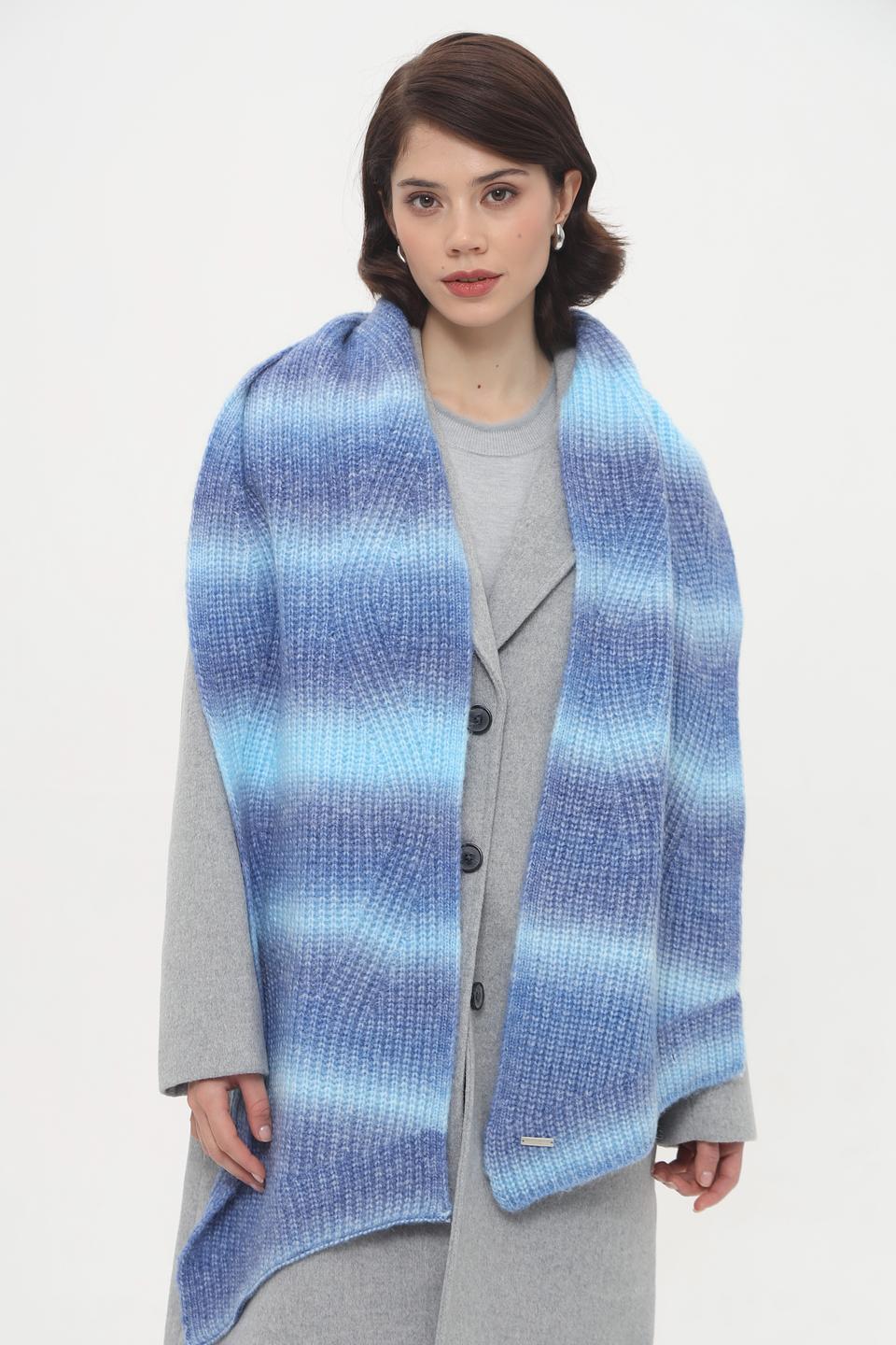 Шарф Seeberger вязаный голубой