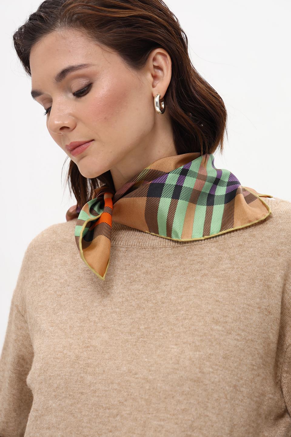 Платок Fraas в клетку бежевый