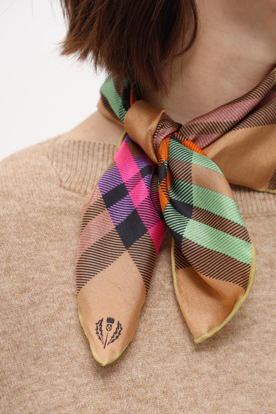 Платок Fraas в клетку бежевый