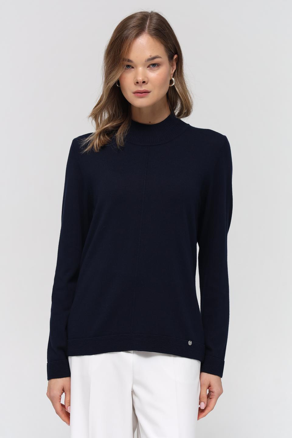 Пуловер Gollehaug тёмно-синий с горлом