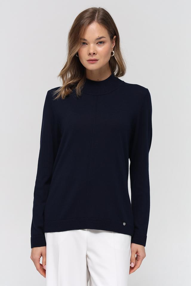 Пуловер Gollehaug тёмно-синий с горлом