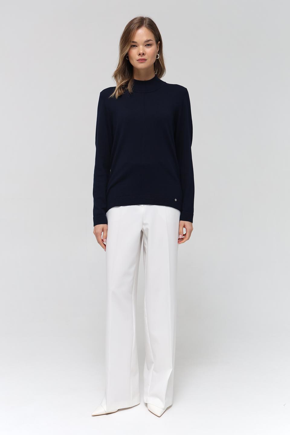 Пуловер Gollehaug тёмно-синий с горлом