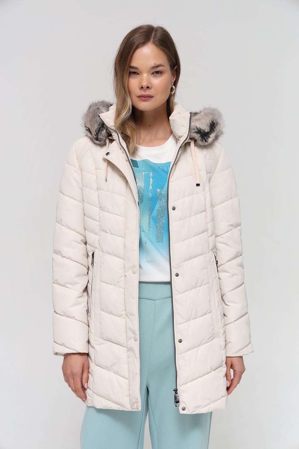 Куртка Lebek стеганая бежевая