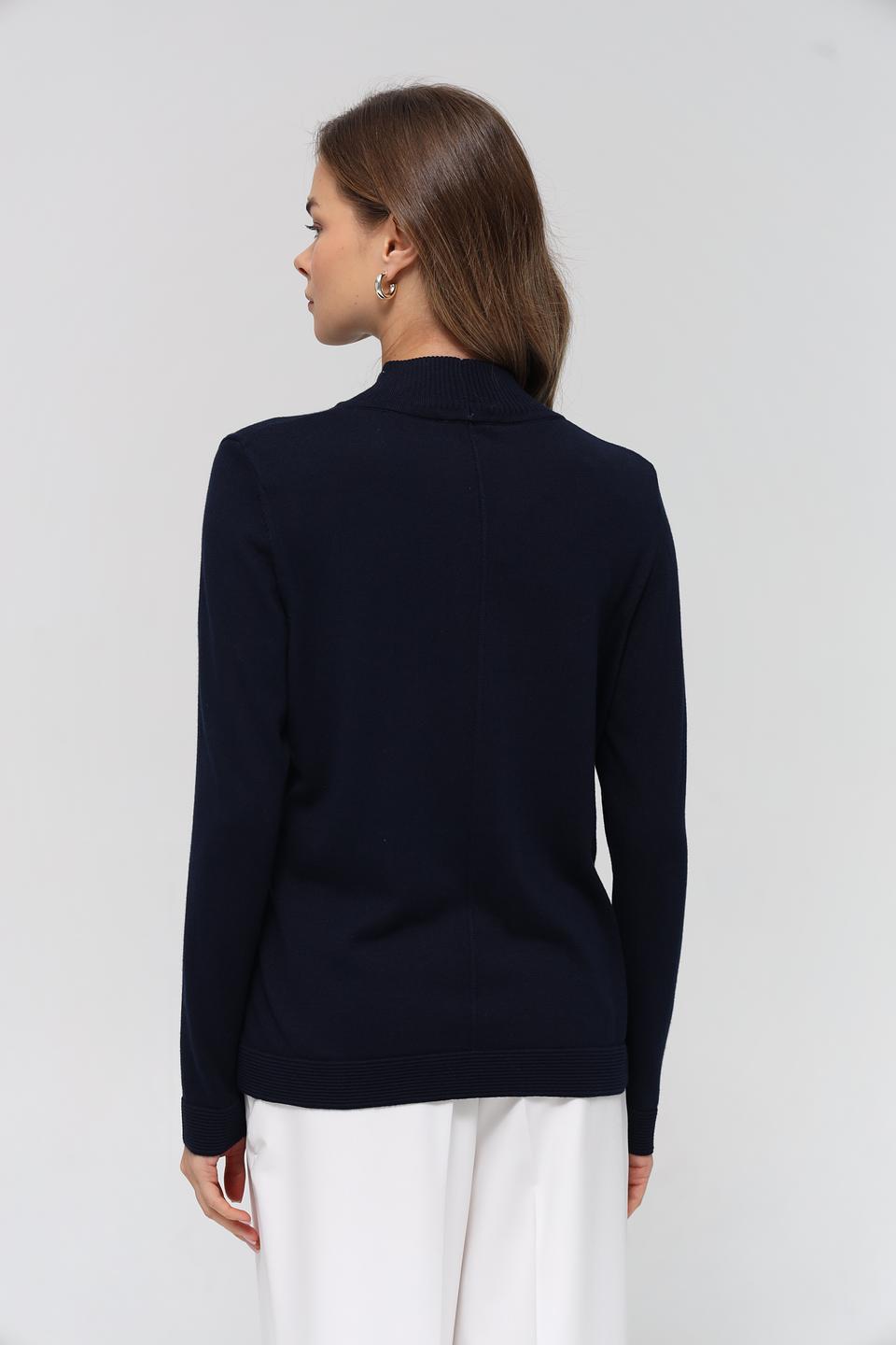 Пуловер Gollehaug тёмно-синий с горлом