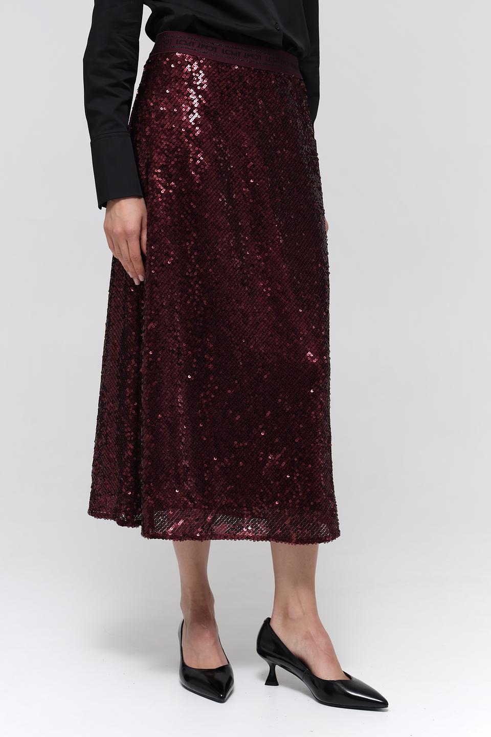 Юбка Lecomte с пайетками бордовая