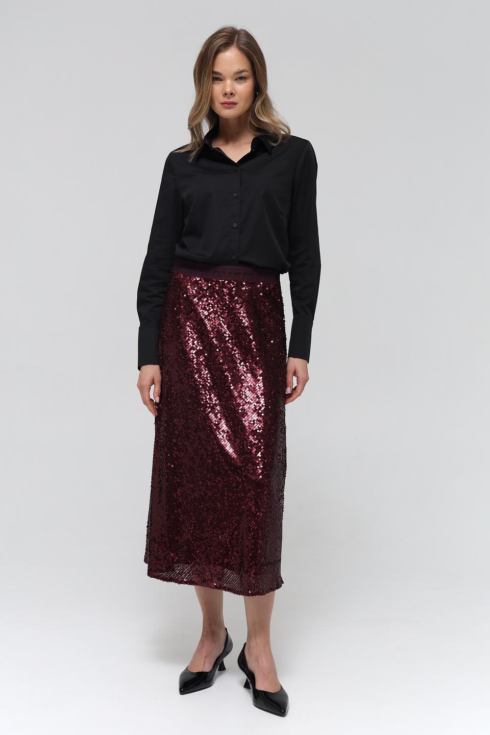 Юбка Lecomte с пайетками бордовая